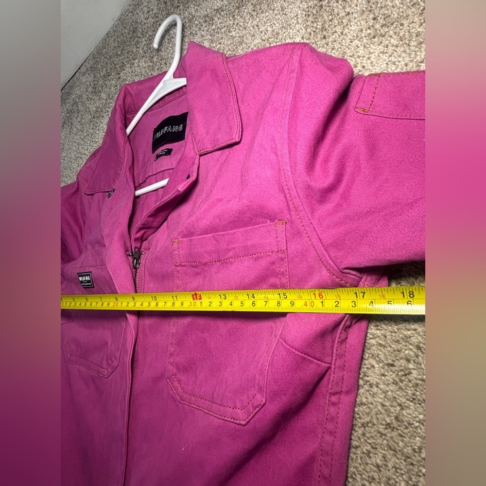 Wildfang THE ESSENTIAL LONG SLEEVE COVERALL Bright Pink Purple size XS workwear - Picture 4 of 12